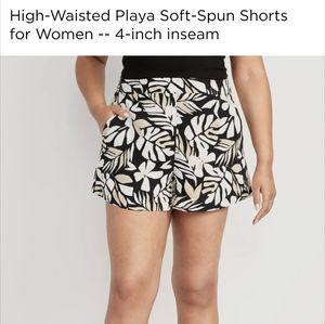 Vacation ready Playa Shorts, high waisted, 4 inch inseam, like new, XL